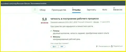 Онлайн-сервис indeed com разместил отзывы интернет-посетителей о обучающей фирме VSHUF Ru