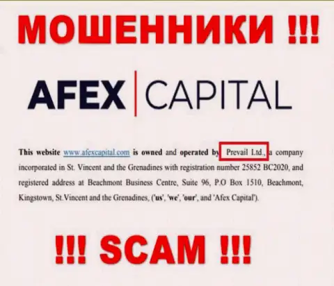 Prevail Ltd владеющее организацией Afex Capital