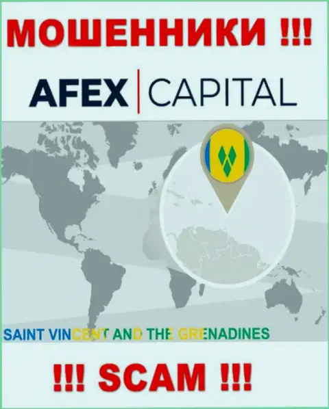 AfexCapital Com специально скрываются в оффшорной зоне на территории Saint Vincent and the Grenadines, интернет-мошенники