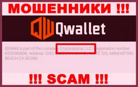 На официальном интернет-сервисе QWallet сказано, что этой конторой управляет Cryptospace LLC