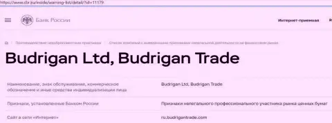 Обманщики BudriganTrade попали в черный список Центрального Банка РФ