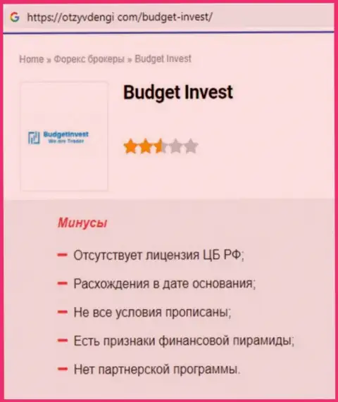 Обзор scam-компании BudgetInvest - это ЖУЛИКИ !!!