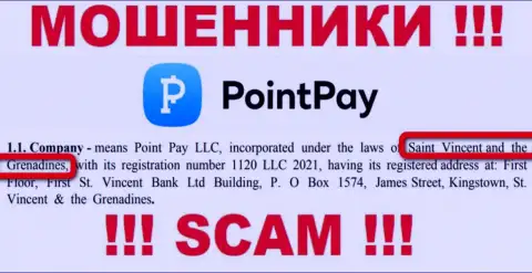 Point Pay LLC это жульническая компания, зарегистрированная в оффшоре на территории Kingstown, St. Vincent and the Grenadines